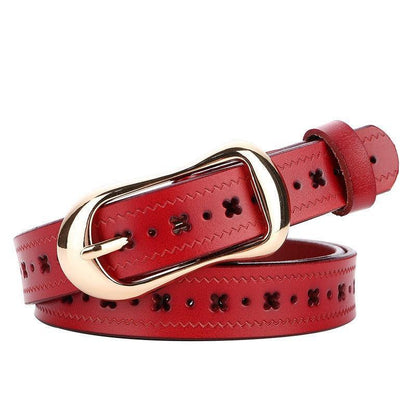 Belt in leather for women, model TKendrix - Zictor