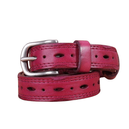 Belt in leather for women, model ElHarley - Zictor