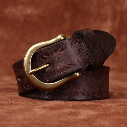 Belt in leather for women ou men, model Allyn - Zictor