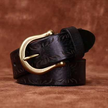 Belt in leather for women ou men, model Allyn - Zictor
