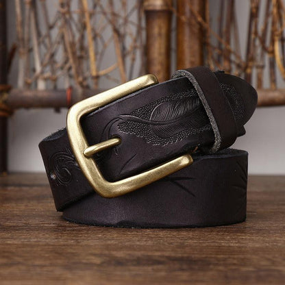 Belt in leather for women ou men, model Eliah - Zictor