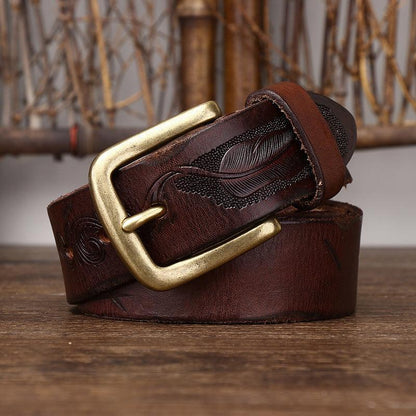 Belt in leather for women ou men, model Eliah - Zictor