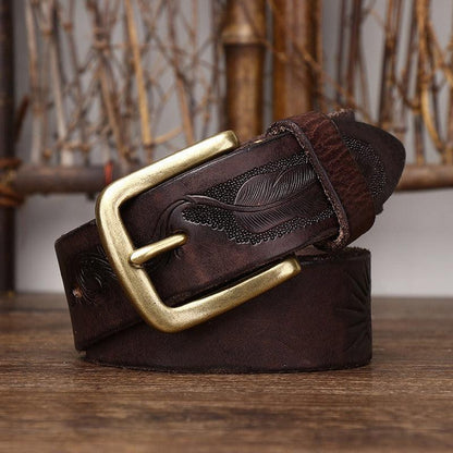 Belt in leather for women ou men, model Eliah - Zictor