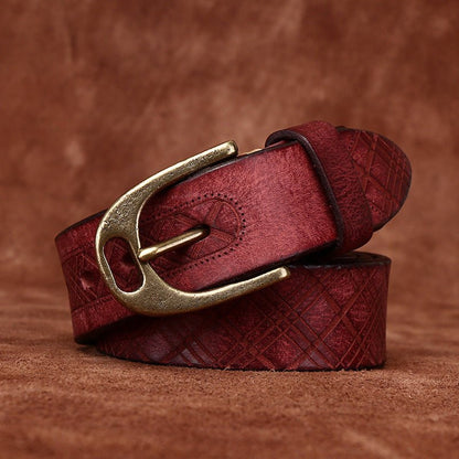 Belt in leather for women ou men, model Kendrixelu - Zictor