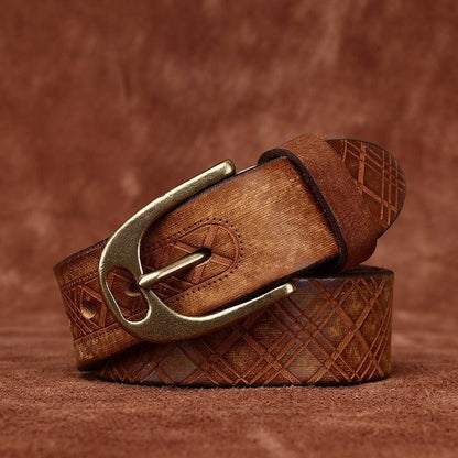 Belt in leather for women ou men, model Kendrixelu - Zictor