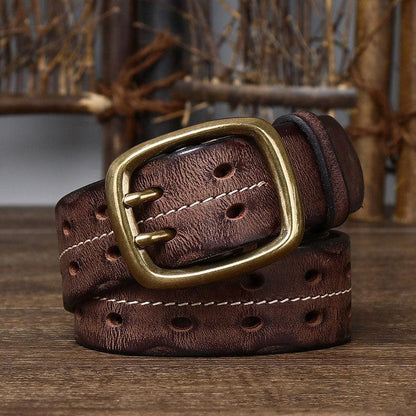Belt in leather for women ou men, model Ravi - Zictor
