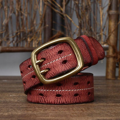 Belt in leather for women ou men, model Ravi - Zictor