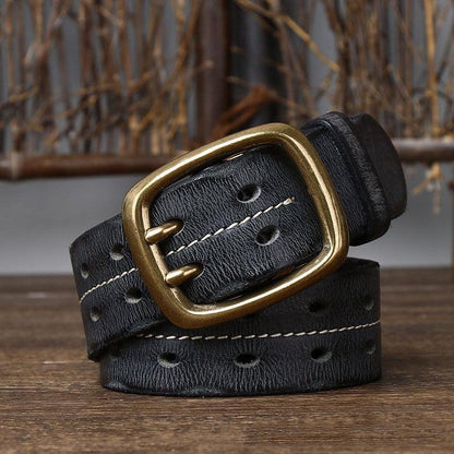 Belt in leather for women ou men, model Ravi - Zictor