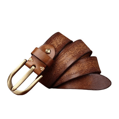 Unisex Belt Textured Brown - Model Lee