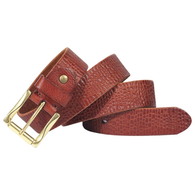 Belt in leather grainé for Men, model JHarleie - Zictor