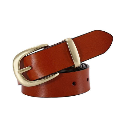 Smooth Belt With Gold Buckle For Women Cameryn