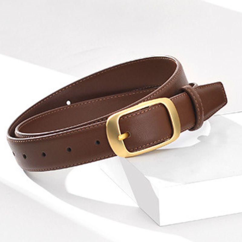 Belt Leather Lisse Buckle Golden For Women Model Corei by Zictor