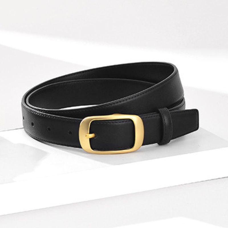 Belt Leather Lisse Buckle Golden For Women Model Corei by Zictor