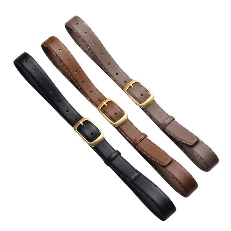 Belt Leather Lisse Buckle Golden For Women Model Corei by Zictor