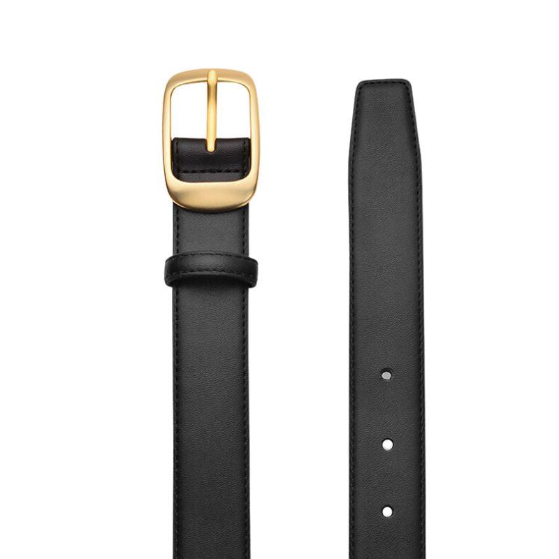 Belt Leather Lisse Buckle Golden For Women Model Corei by Zictor