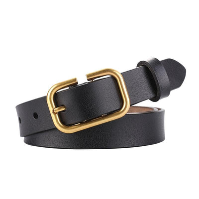 Black Belt With Gold Buckle - Model Ashton