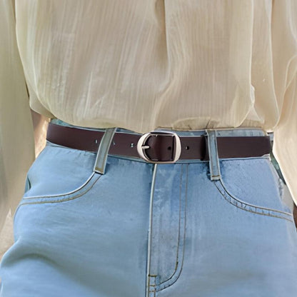 Belt Leather Lisse For Women TO Buckle Retro Model Louie by Zictor