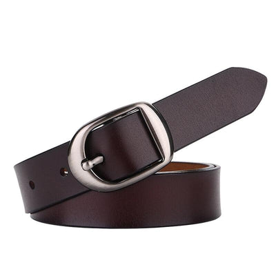 Smooth Belt For Women With Prong Buckle - Model Louie