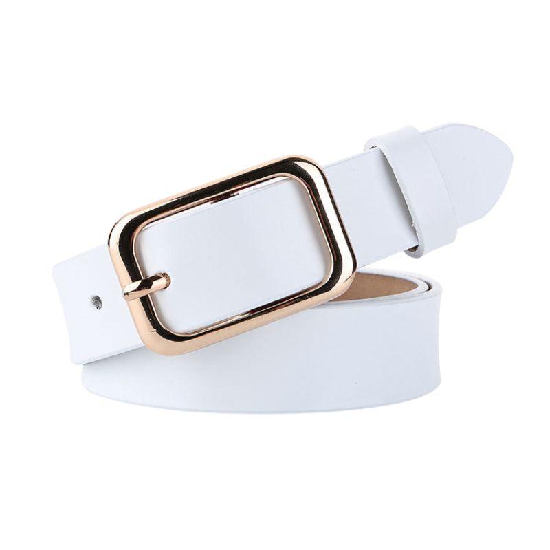Belt in leather lisse for women to buckle single, model Keely