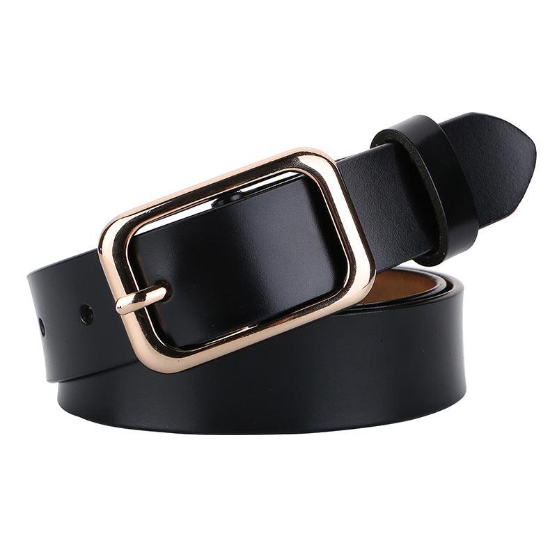Belt in leather lisse for women to buckle single, model Keely