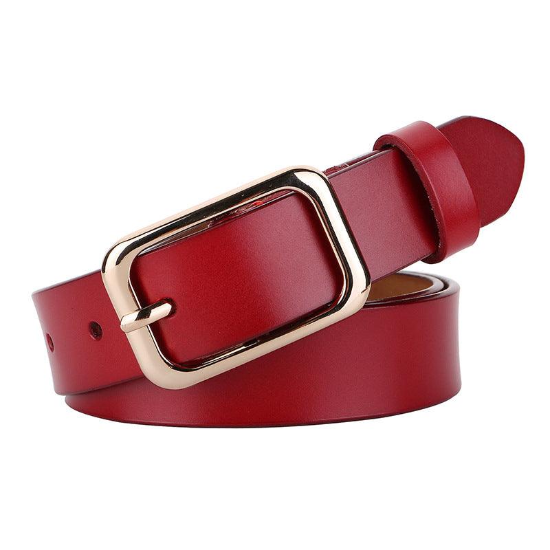 Belt in leather lisse for women to buckle single, model Keely - Zictor