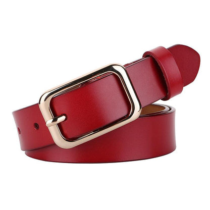 Belt in leather lisse for women to buckle single, model Keely - Zictor