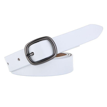 Belt in leather lisse for women to buckle single, model Spenser
