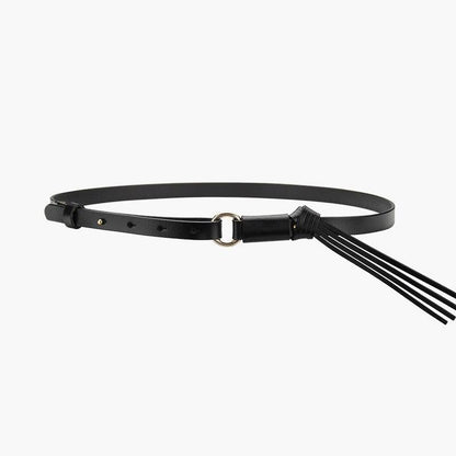 Belt in leather ornée d'a pompon for women, model BChenne - Zictor