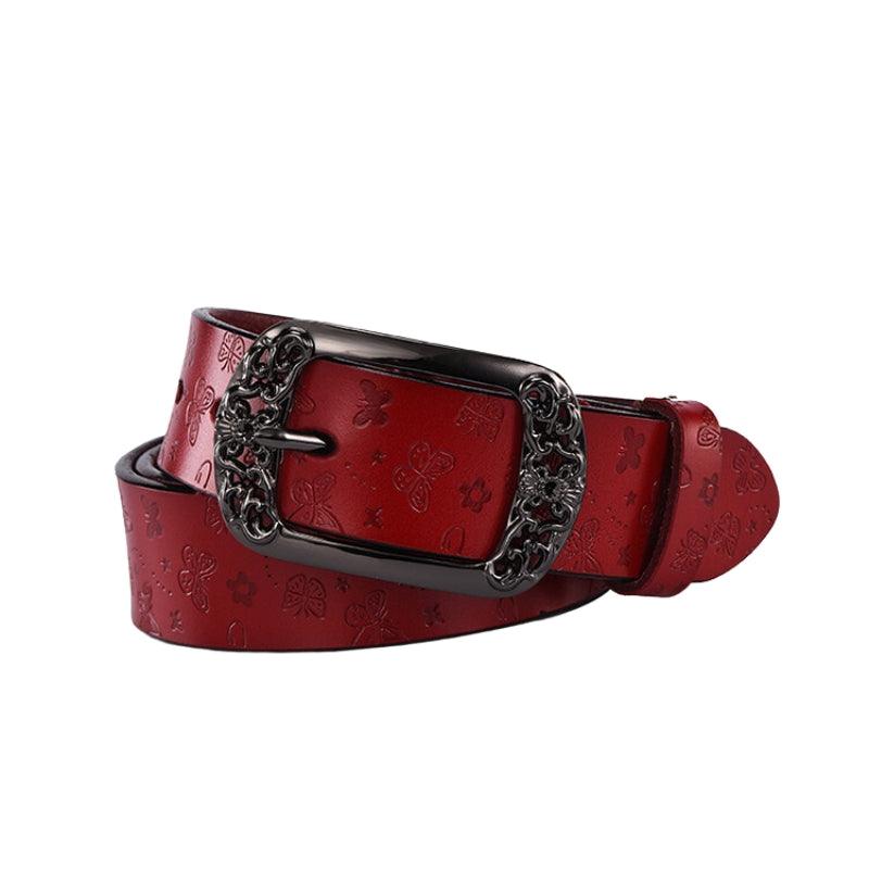 Belt Leather Papillons For Women Buckle Florale Model Budi by Zictor