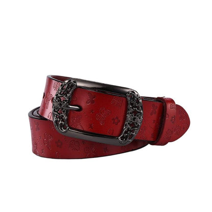 Belt Leather Papillons For Women Buckle Florale Model Budi by Zictor