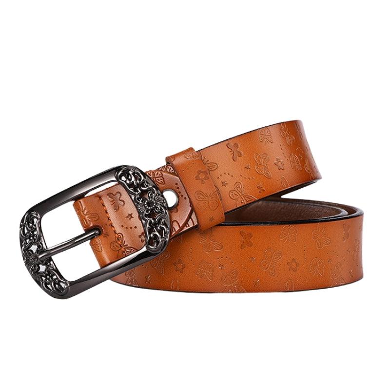 Belt Leather Papillons For Women Buckle Florale Model Budi by Zictor