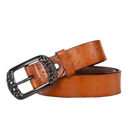 Belt Leather Papillons For Women Buckle Florale Model Budi by Zictor