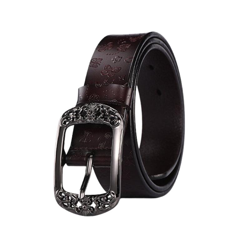 Belt Leather Papillons For Women Buckle Florale Model Budi by Zictor