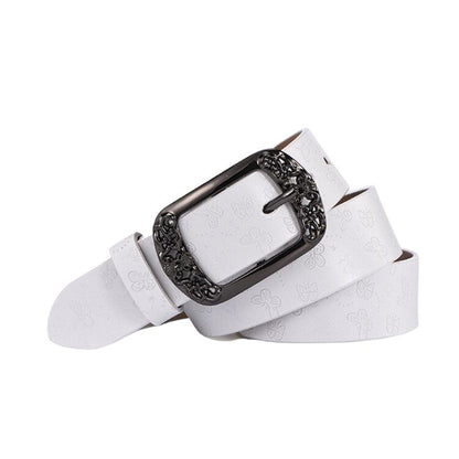 Belt Leather Papillons For Women Buckle Florale Model Budi by Zictor
