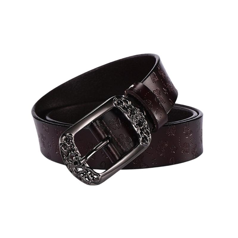 Belt Leather Papillons For Women Buckle Florale Model Budi by Zictor