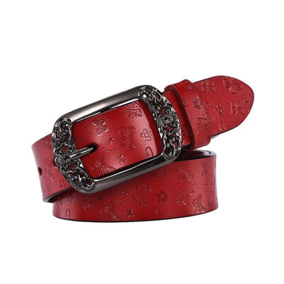 Belt With Butterfly Floral Motif Buckle - Model Budi
