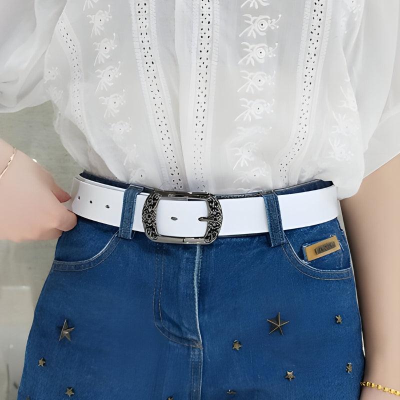 Belt Leather Papillons For Women Buckle Florale Model Budi by Zictor