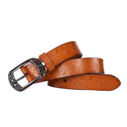 Belt Leather Papillons For Women Buckle Florale Model Budi by Zictor