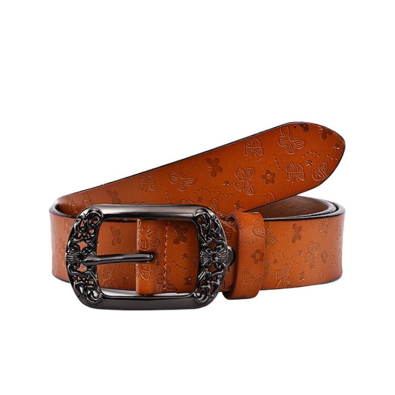 Belt Leather Papillons For Women Buckle Florale Model Budi by Zictor