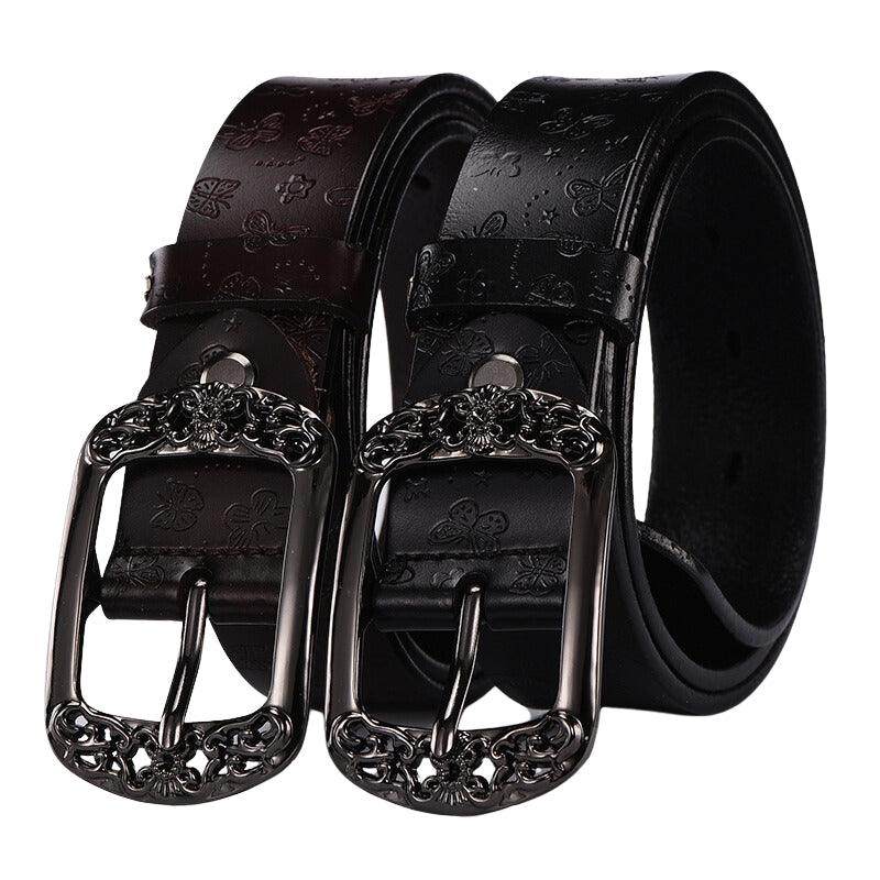 Belt Leather Papillons For Women Buckle Florale Model Budi by Zictor