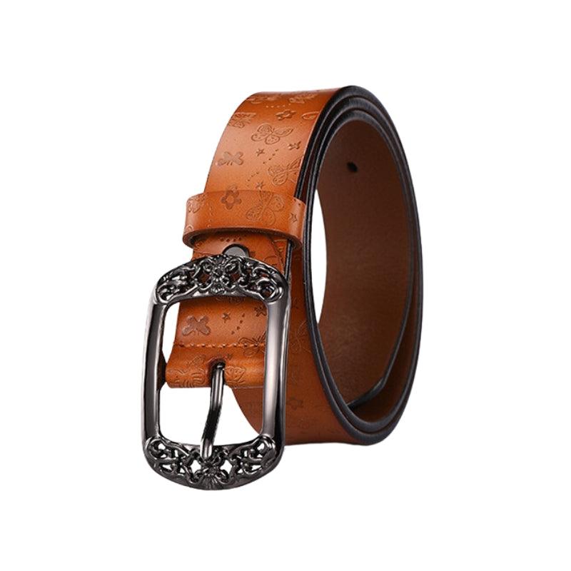 Belt Leather Papillons For Women Buckle Florale Model Budi by Zictor