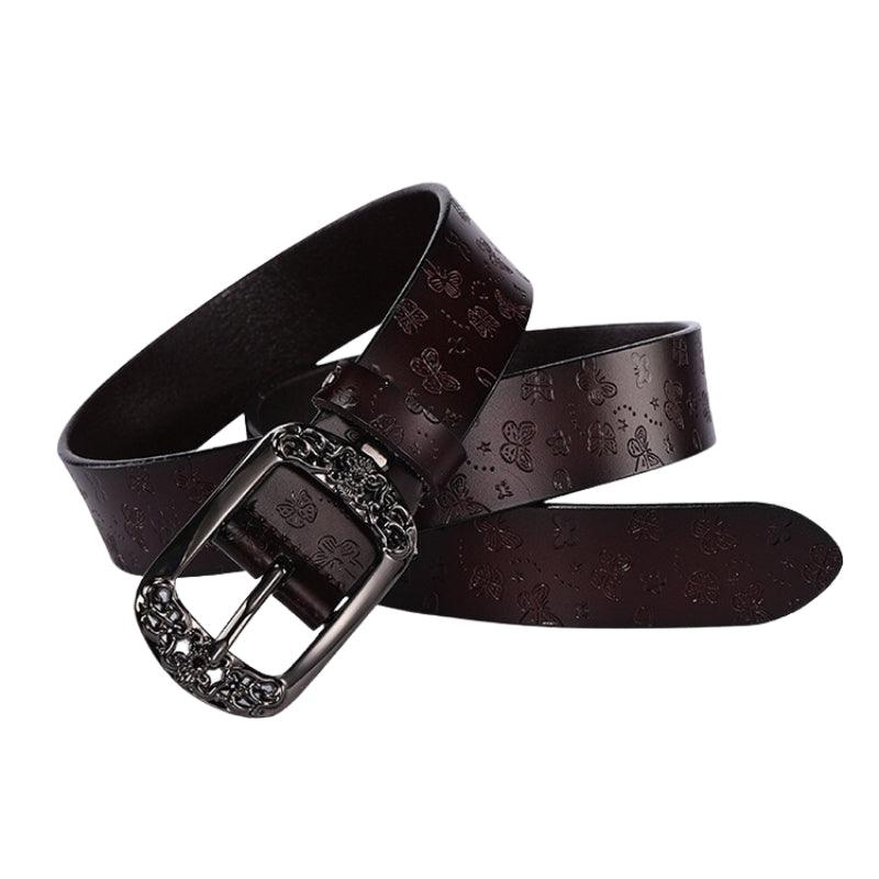 Belt Leather Papillons For Women Buckle Florale Model Budi by Zictor