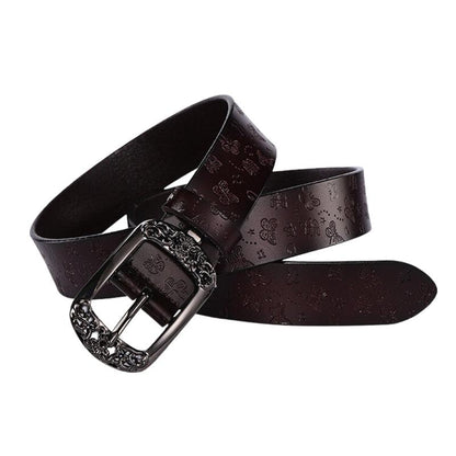 Belt Leather Papillons For Women Buckle Florale Model Budi by Zictor