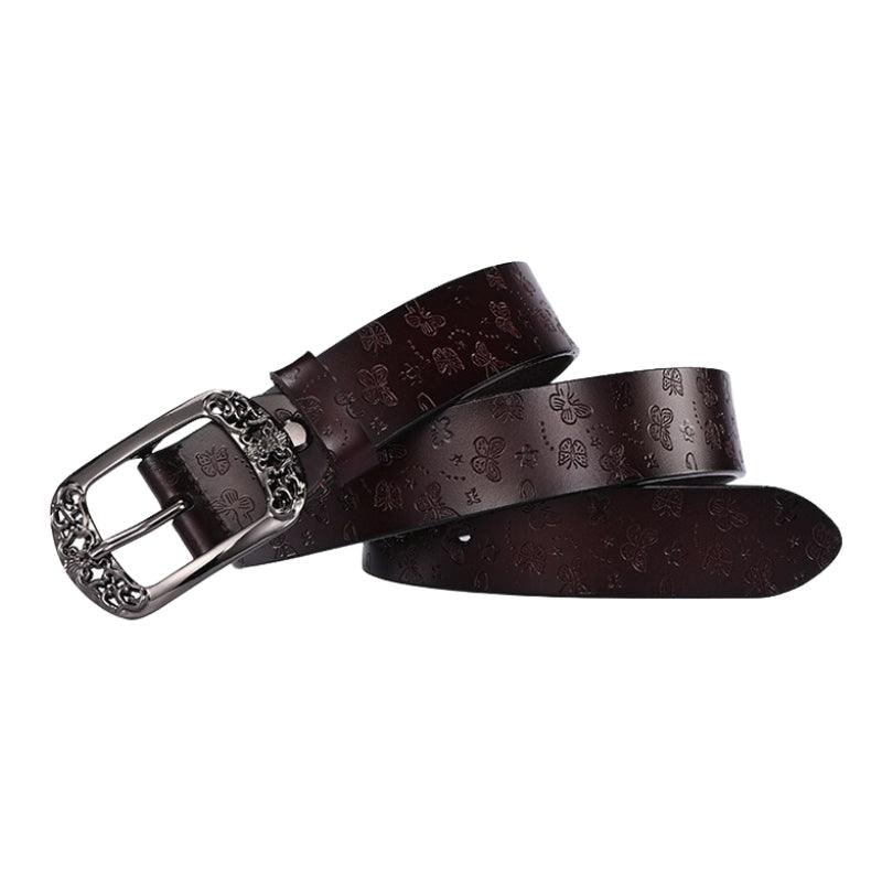 Belt Leather Papillons For Women Buckle Florale Model Budi by Zictor