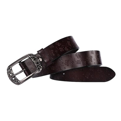 Belt Leather Papillons For Women Buckle Florale Model Budi by Zictor