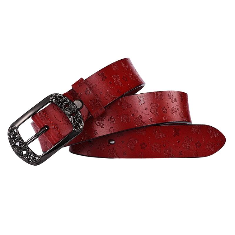 Belt Leather Papillons For Women Buckle Florale Model Budi by Zictor