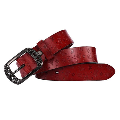 Belt Leather Papillons For Women Buckle Florale Model Budi by Zictor