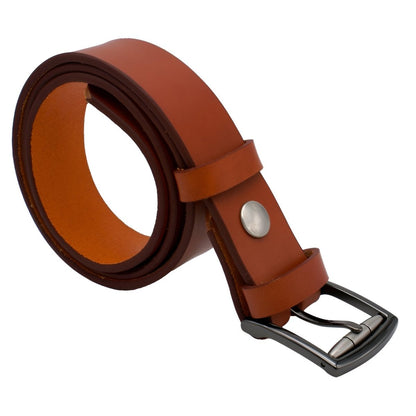 Belt in leather pleine fleure, tAndiege végétal, for men, model Landry - Zictor