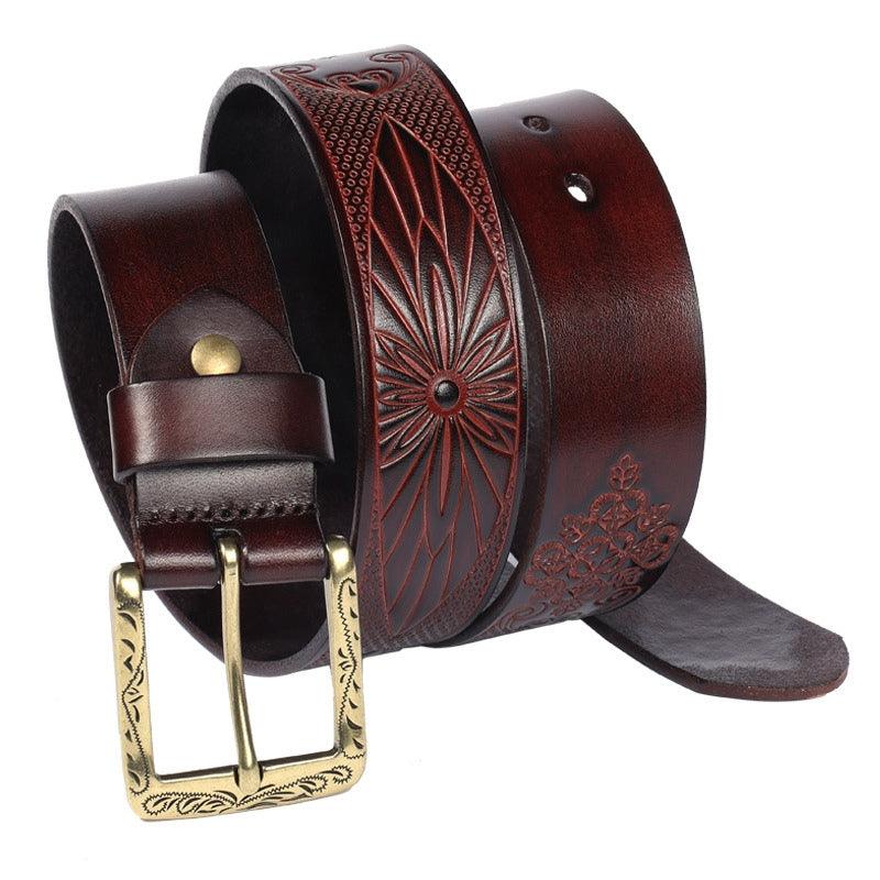 Belt in leather, texturée Style Bohème for Women ou Men, model Alaa - Zictor