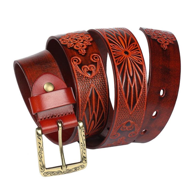 Belt in leather, texturée Style Bohème for Women ou Men, model Alaa - Zictor